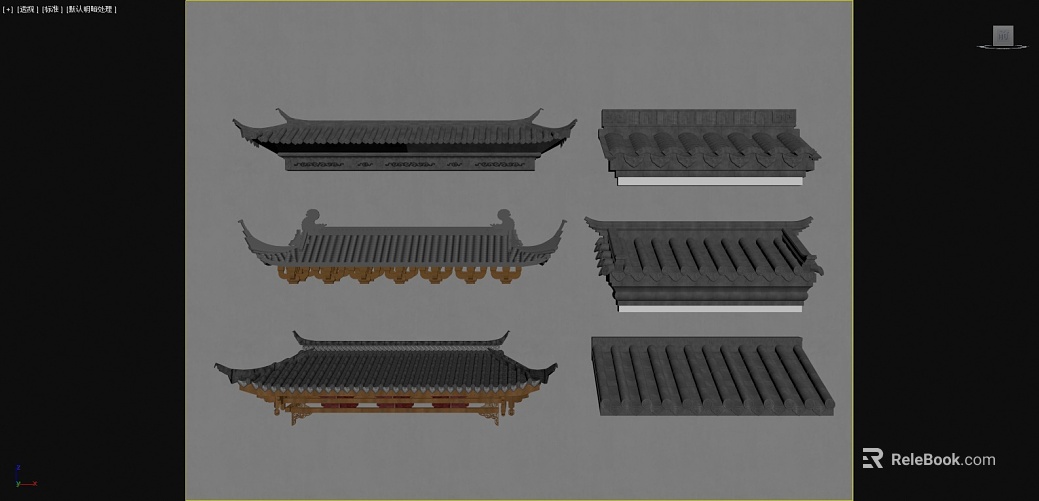 Chinese-style green tile ancient building roof texture