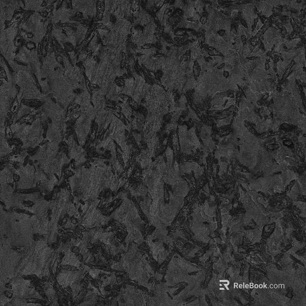 Dark Black Fossil Textured Stone Wall texture