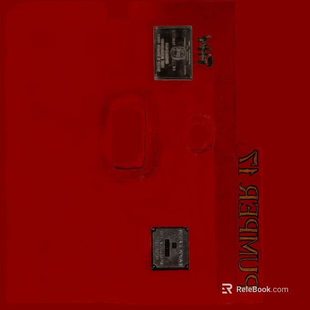 Red metal fire box door panel texture