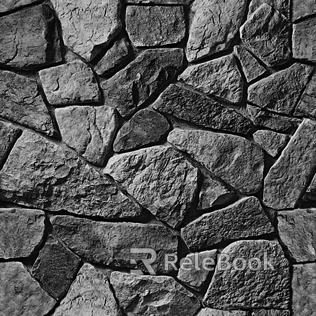 Culture Stone Black and White Stone Wall texture