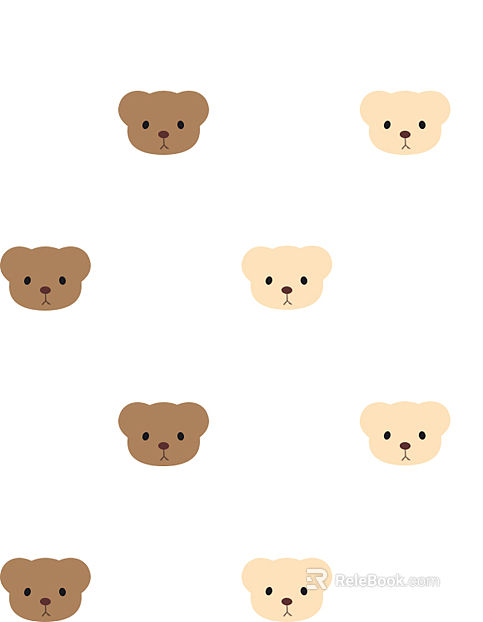 Multi-purpose cartoon two-color bear texture