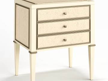 Light Luxury Rice White Wooden Bedside Table texture (ID:ffaeh212456)