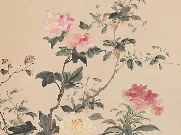 Chinese flower and bird painting texture (ID:ffach225556)