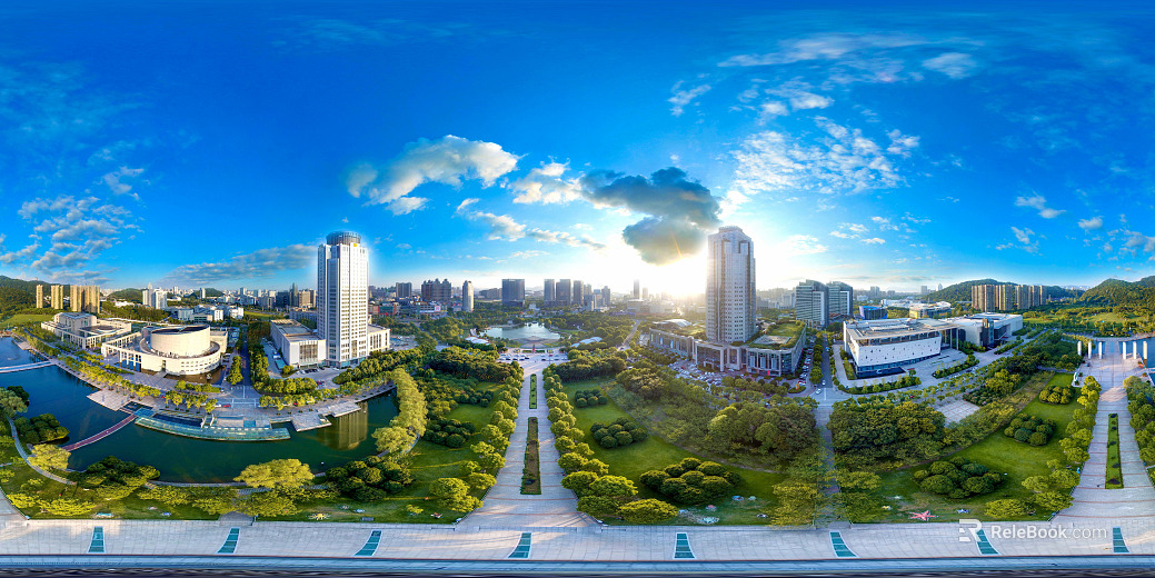 HDR urban ecological greening panorama texture