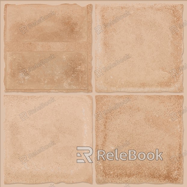 A detailed floor tile map texture, showcasing a classic checkerboard pattern in alternating shades of beige and brown, presenting a worn, rustic appearance with visible cracks and uneven surfaces.