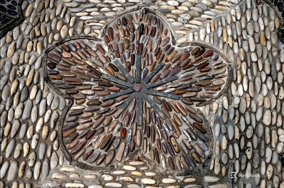 variegated cobblestone ground mosaic decoration texture
