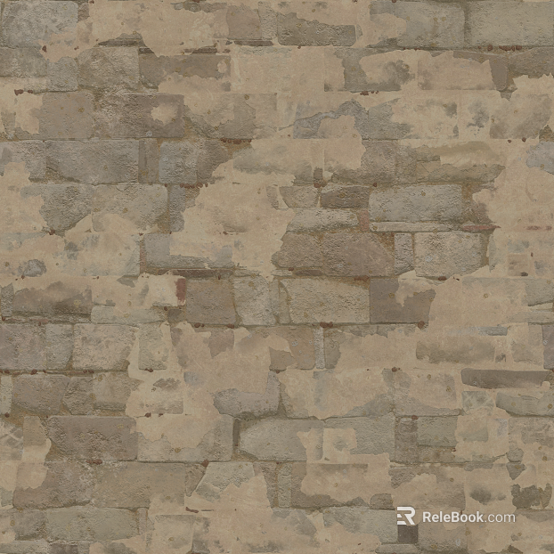 Brick wall yellowing dirty wall seamless texture