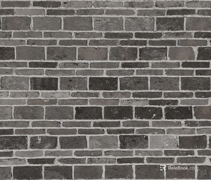 Dark gray retro brick wall exterior wall finish texture