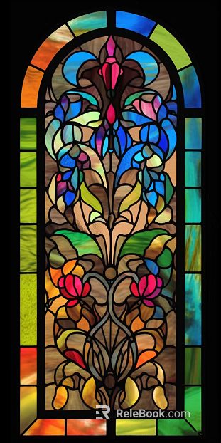 Vintage Sunflower Painted Glass texture