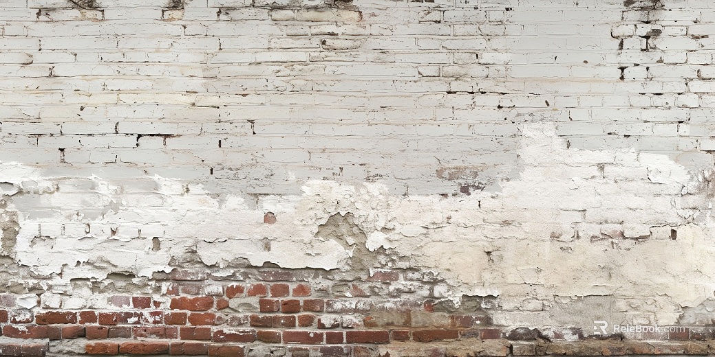 Grey and white old brick wall interior wall texture
