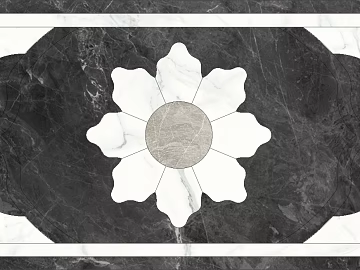 Marble mosaic black and white pattern stone texture (ID:ffajg20873)