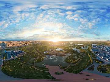 City Park Bird's Eye Sunrise HDR texture (ID:ffach047004)