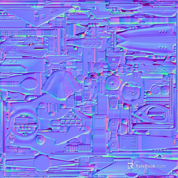 Cyberwind purple blue mechanical texture texture
