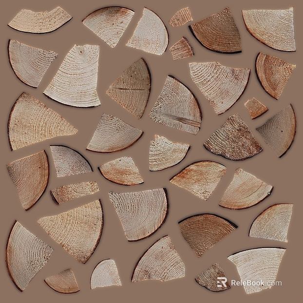 Log-colored sliced wood wall decoration texture