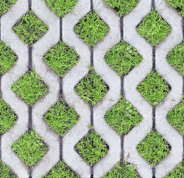 grass-planting brick texture