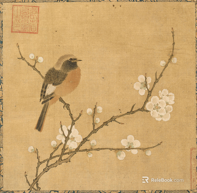 Chinese flower and bird painting texture