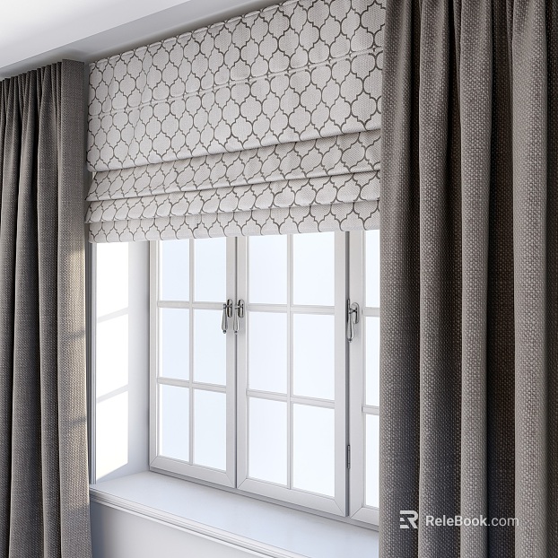 Light gray geometric bedroom curtains texture