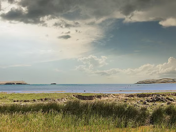 Seaside lakeside outdoor wilderness grassland sky cloudy cloudy scene atmosphere texture (ID:ffach971973)