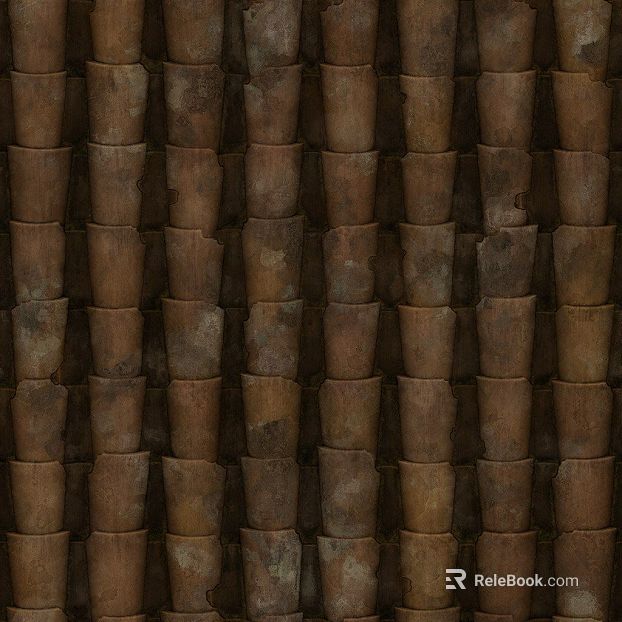Retro Brown Red Pottery Tile Roof Tiles texture