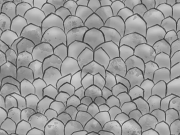 Grey fish scale brick wall decoration 3d model