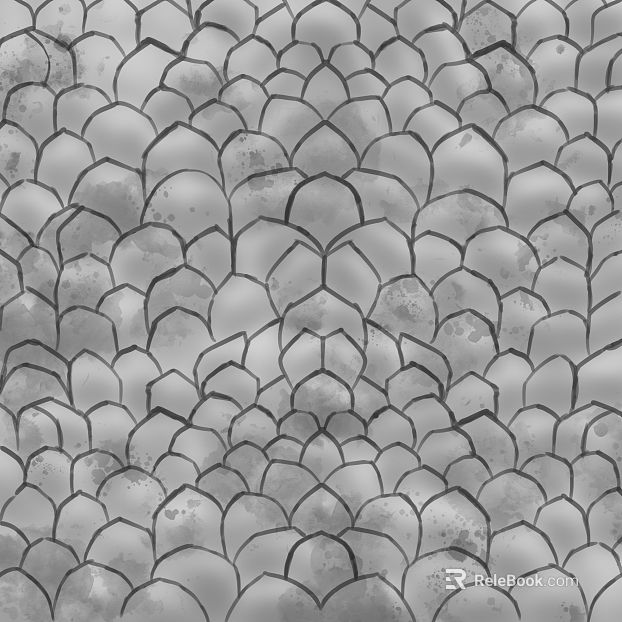 Grey fish scale brick wall decoration texture
