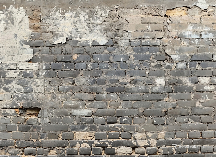 Grey black old brick wall building exterior wall texture
