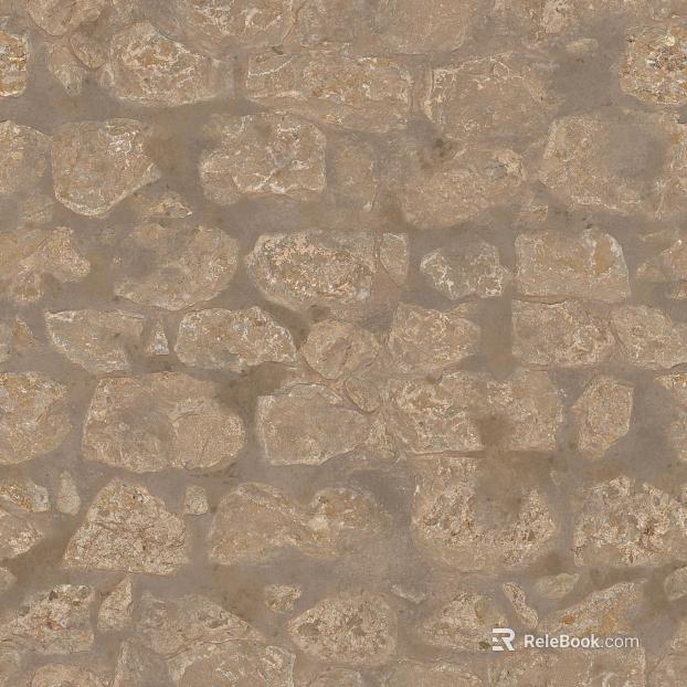 Beige Rough-Hewn Stone, Courtyard Wall Stone texture