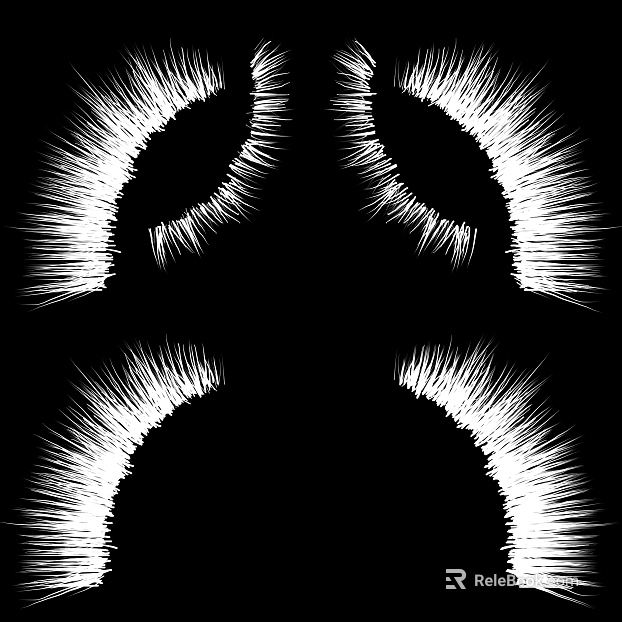 White Eyelash Embellishment Map texture