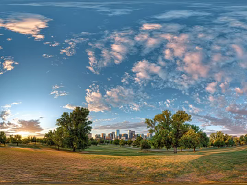 Dusk Sunset City Park Panorama HDR texture (ID:ffach013938)