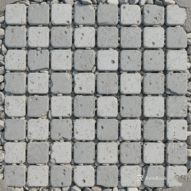 Pavement cement cobblestone texture
