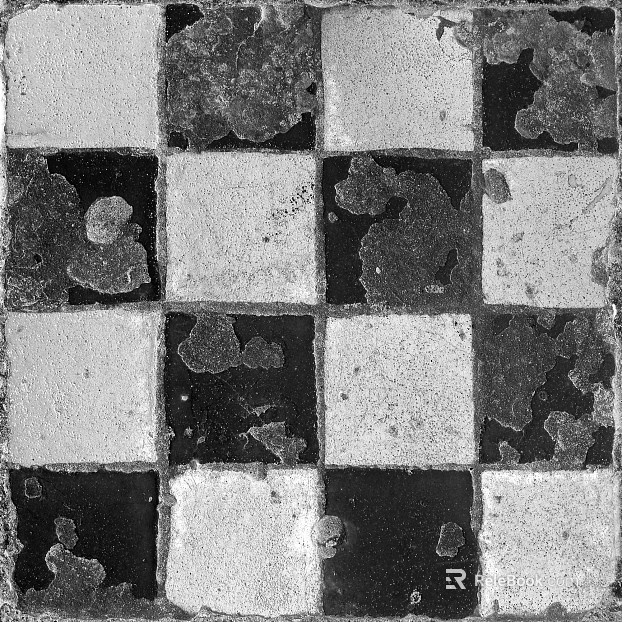 Classical tile black and white map texture
