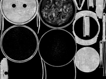 Black and white old metal decorative components texture (ID:ffaeh744039)