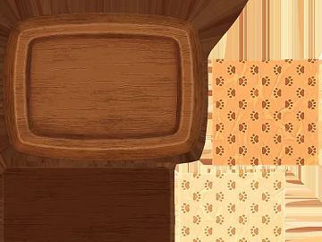 Dark Brown Original Wood Grain Light Brown Paw Print Placemat texture (ID:ffaeh138336)