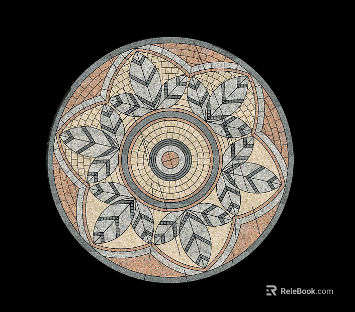 ground parquet round red brick texture