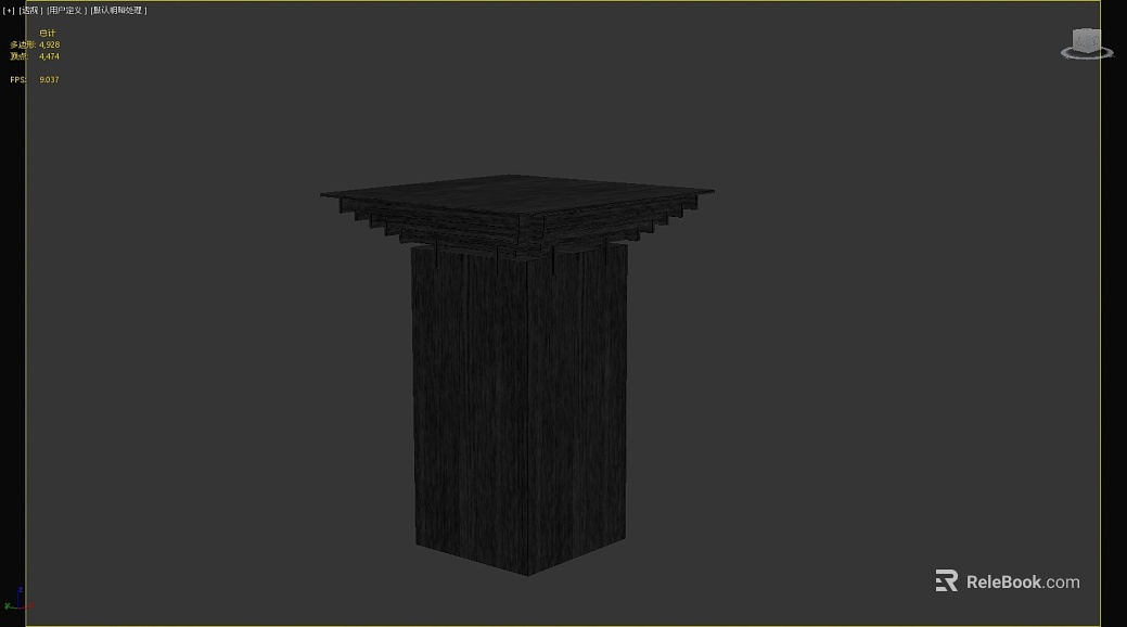 Black carbonized wood decorative column texture