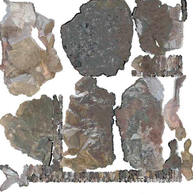 Deep brown ash rock fragments texture