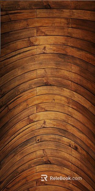 Tawny curved wood panel ceiling decoration texture