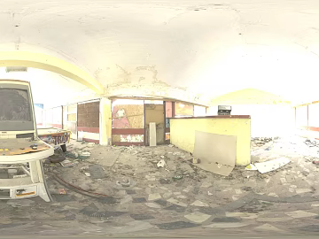 Indoor abandoned space daytime HDR texture (ID:ffabg61501)