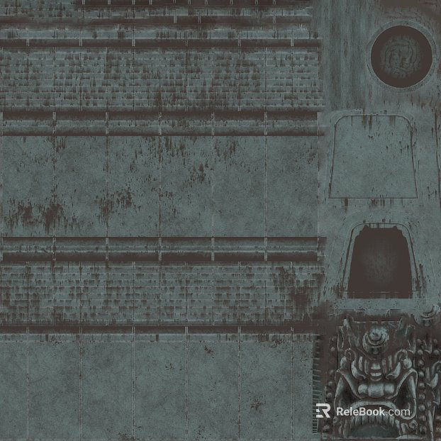 Green gray stone Chinese style building exterior wall texture