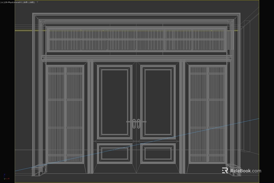 Chinese-style double-opening wooden door texture