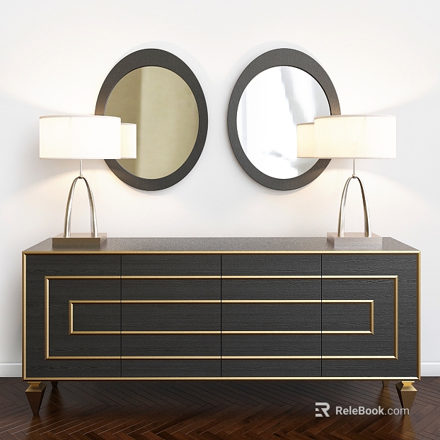Light Luxury Dark Grey Wood Grain Living Room TV Cabinet texture