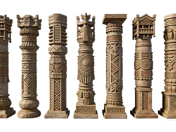 Light beige ethnic stone column building components texture (ID:ffaeh776886)