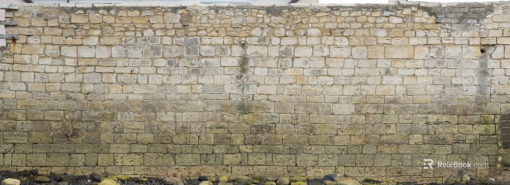 Beige retro brick wall exterior texture