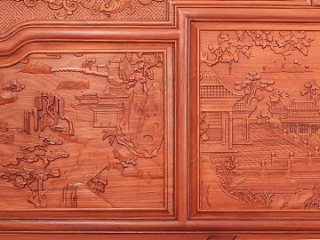 Chinese-style reddish-brown wooden carved background wall texture (ID:ffaeh186996)