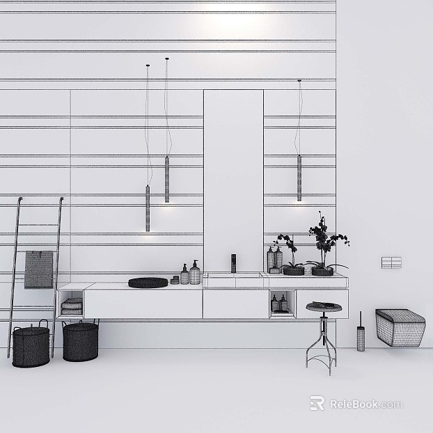 Very simple wind gray bathroom scene texture