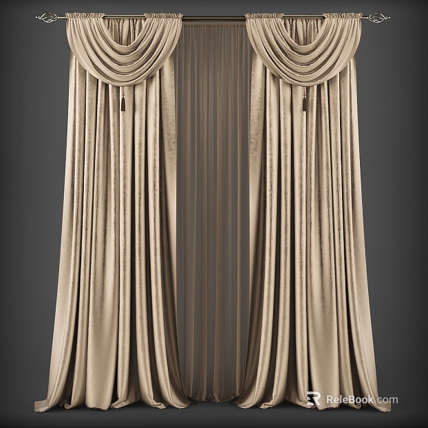 Beige velvet curtain bedroom living room soft outfit texture