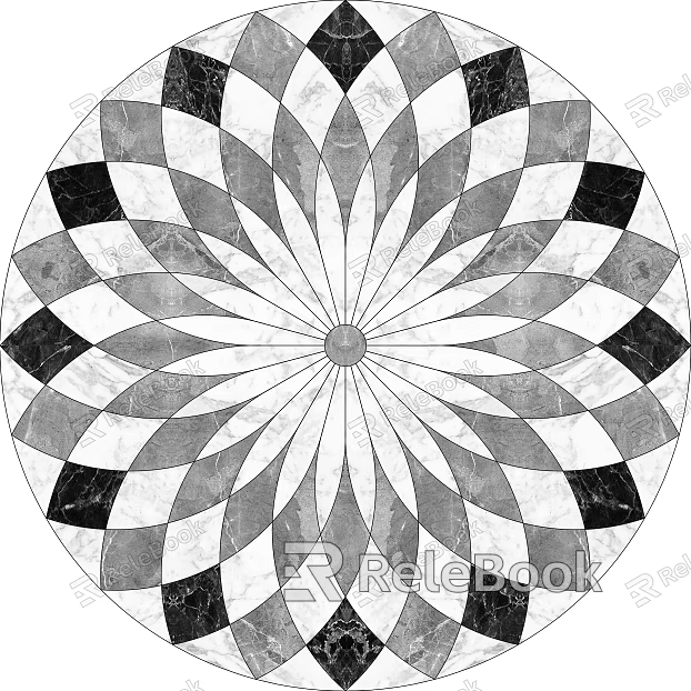 Marble Parquet Round Black and White Ground Parquet texture