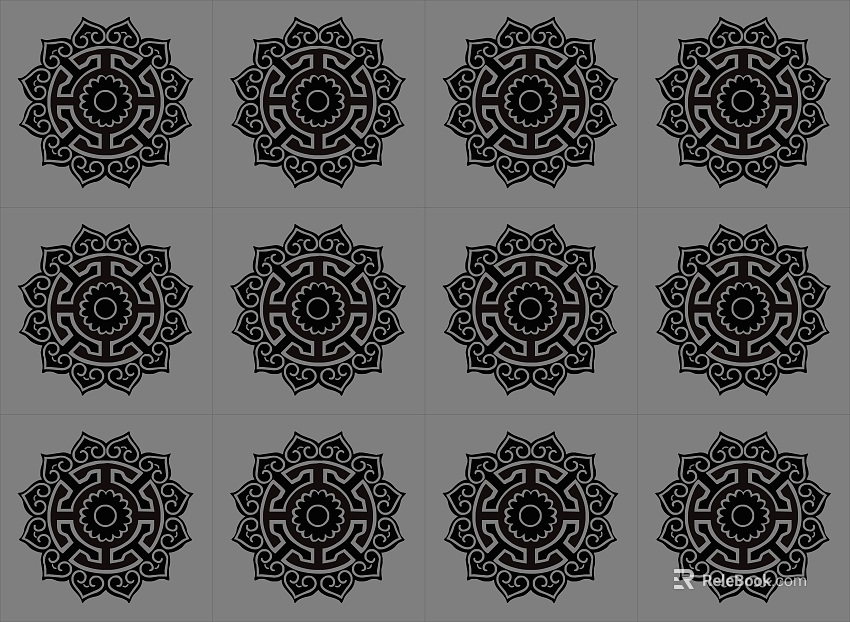 Chinese-style black and gray brick wall ground texture