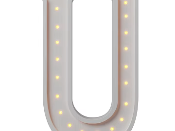 White Wood Luminous Letter U Decorative Word texture (ID:ffaeh290551)