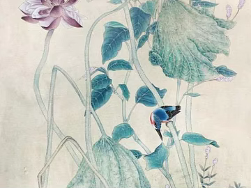 flower-and-bird painting 3d model